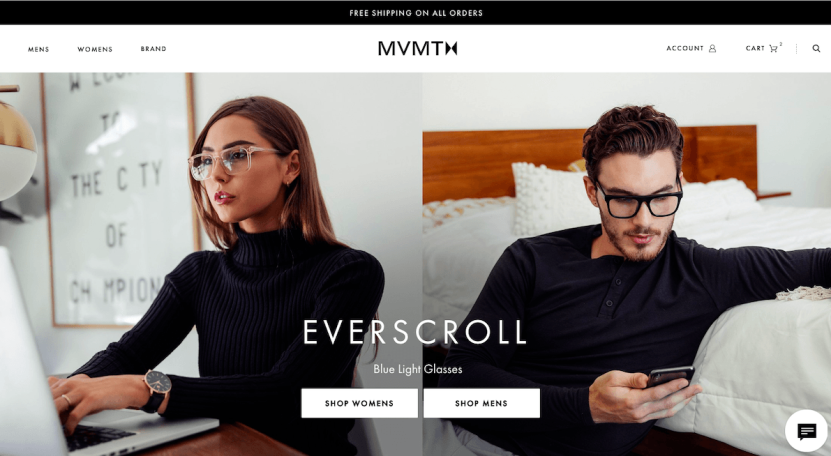 Best B2C ecommerce site example: MVMT