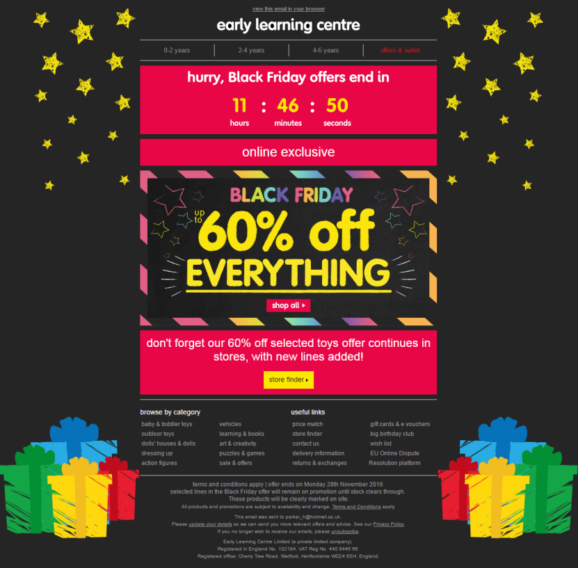 Black Friday Strategy: Early Learning Center countdown timer