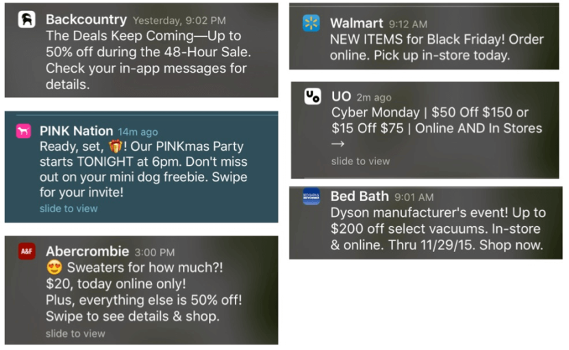 Black Friday Idea: Push-notifications Black Friday offers