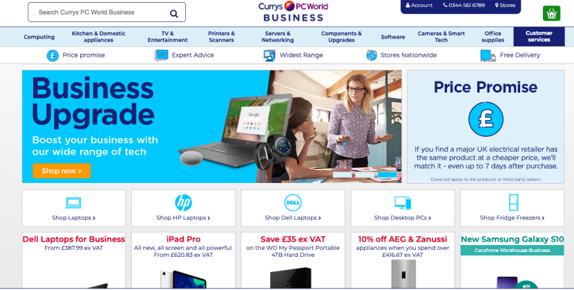Multi-store ecommerce management: Curry PC World's B2B ecommerce site