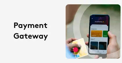 Person using a mobile app for payment gateway with credit card in hand