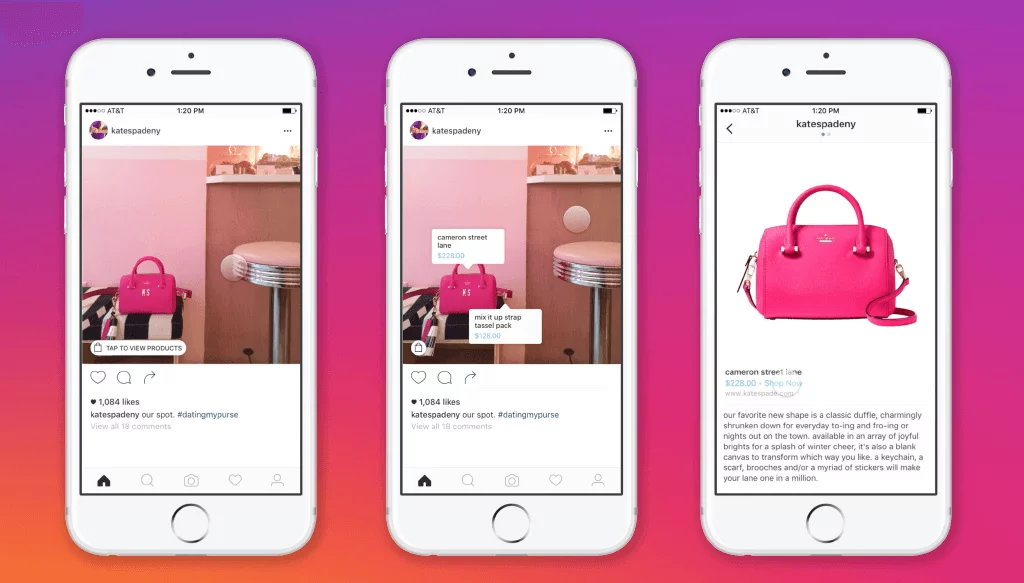 Instagram shoppable posts example on iphone 