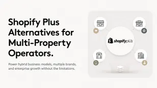 Shopify Plus alternatives for multi-property operators with icons and text.