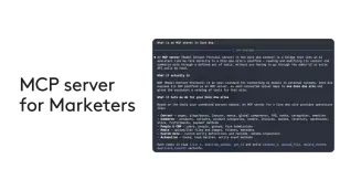 MCP server guide for marketers with detailed text on Core dna platform features.