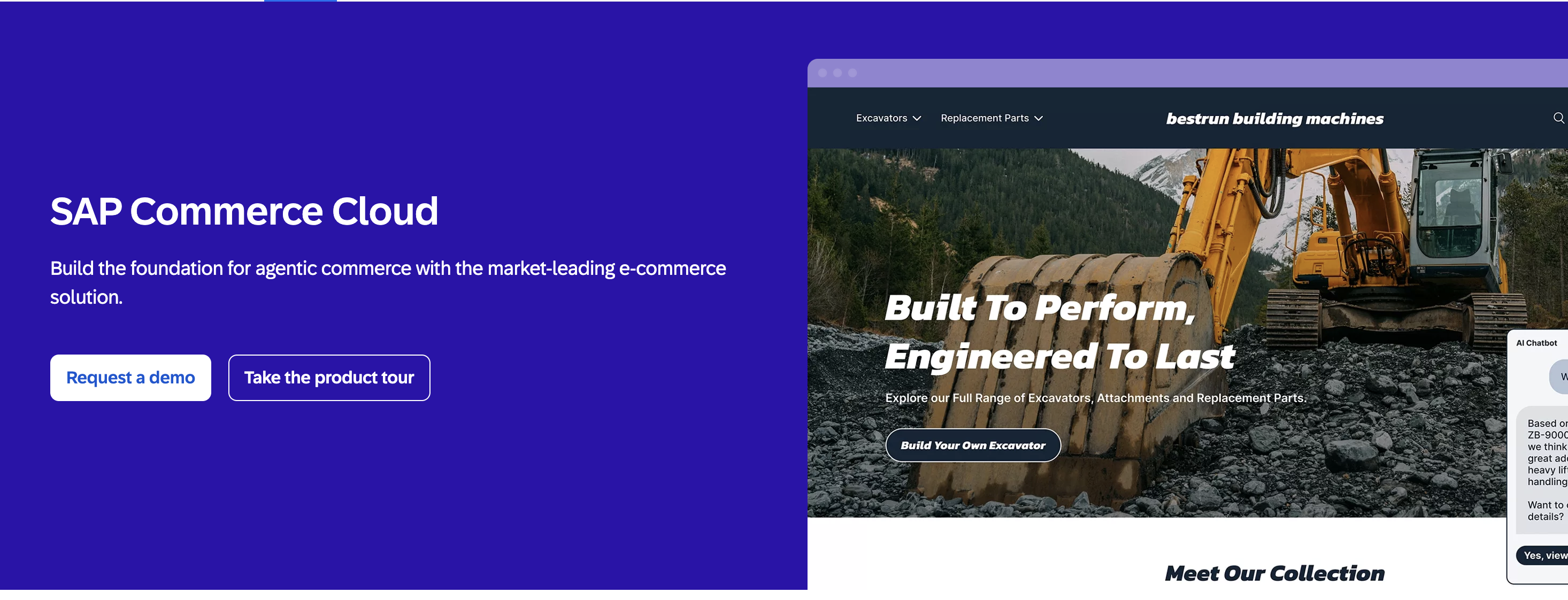SAP Commerce Cloud homepage: Build the foundation for agentic commerce.