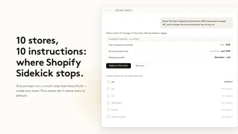 10 stores, 10 instructions: where Shopify Sidekick stops