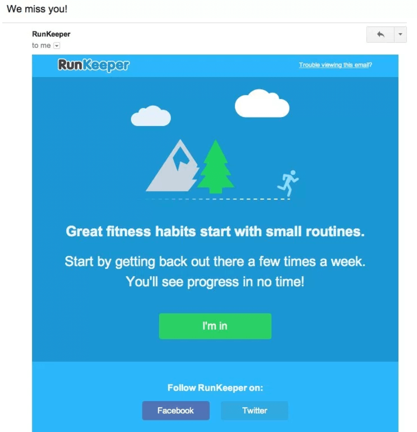 Runkeeper predictive analytics email