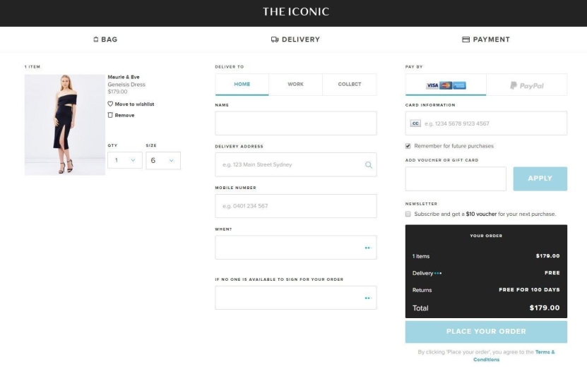 Growth hacking for ecommerce: Fewer fields in checkout
