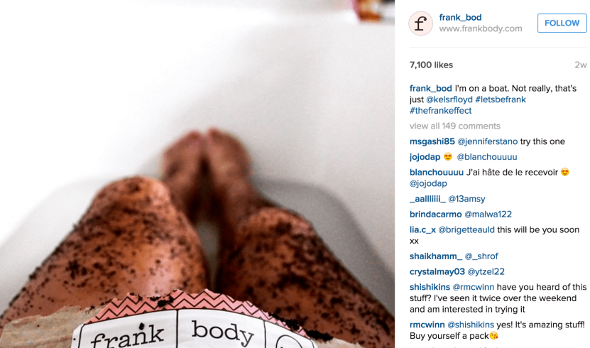 Omnichannel ecommerce marketing: Frank Body brand voice