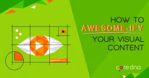 Illustration on how to enhance visual content with orange and green design elements.