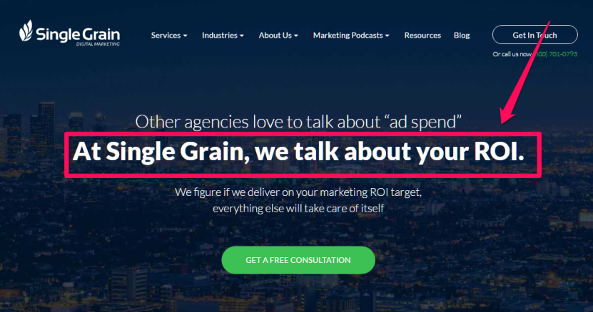 Single Grain Homepage