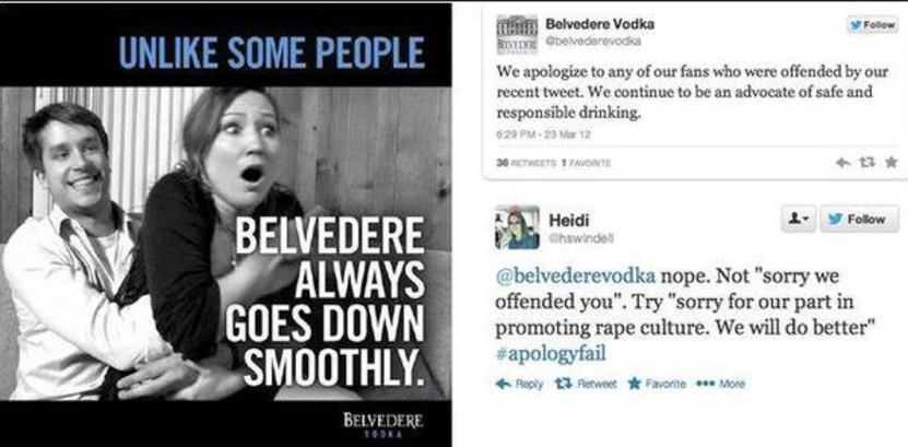 How to handle negative feedback - Belvedere Vodka social media disaster