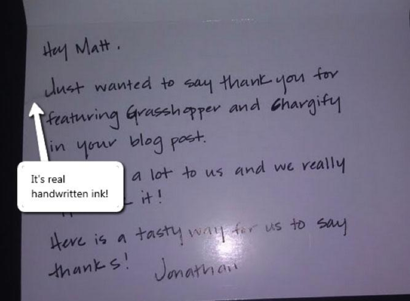 Turning negative feedback into positive - Grasshopper Thank you note