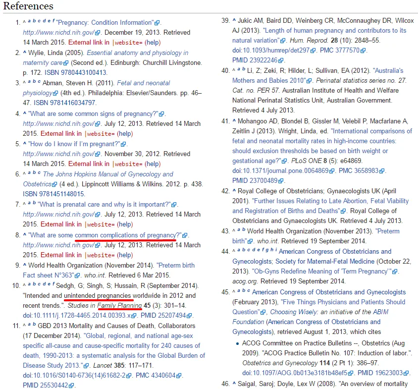 Page displaying academic references with various citations and links.