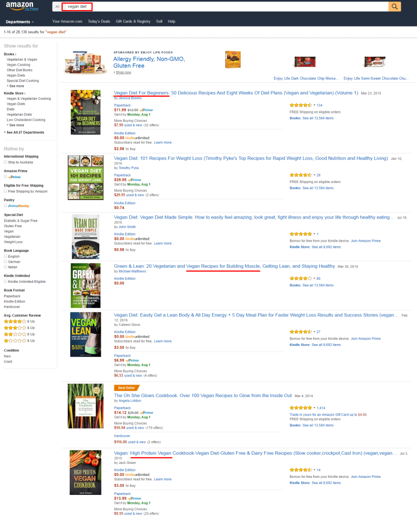 Finding content Marketing ideas 2 - Amazon books