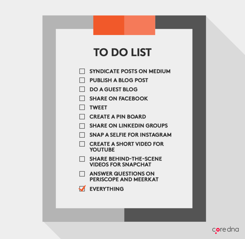 Marketing Mistake - To do list