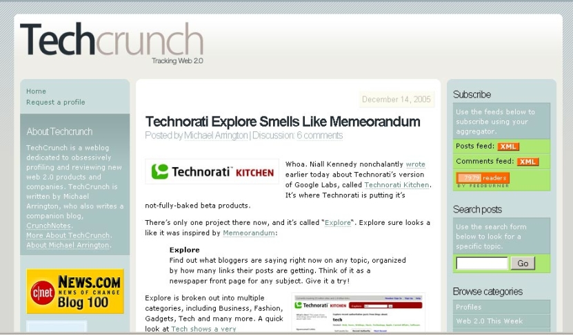 TechCrunch circal 2005