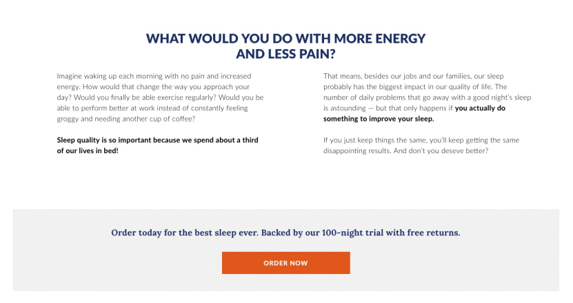 Ecommerce case study: Amerisleep USP