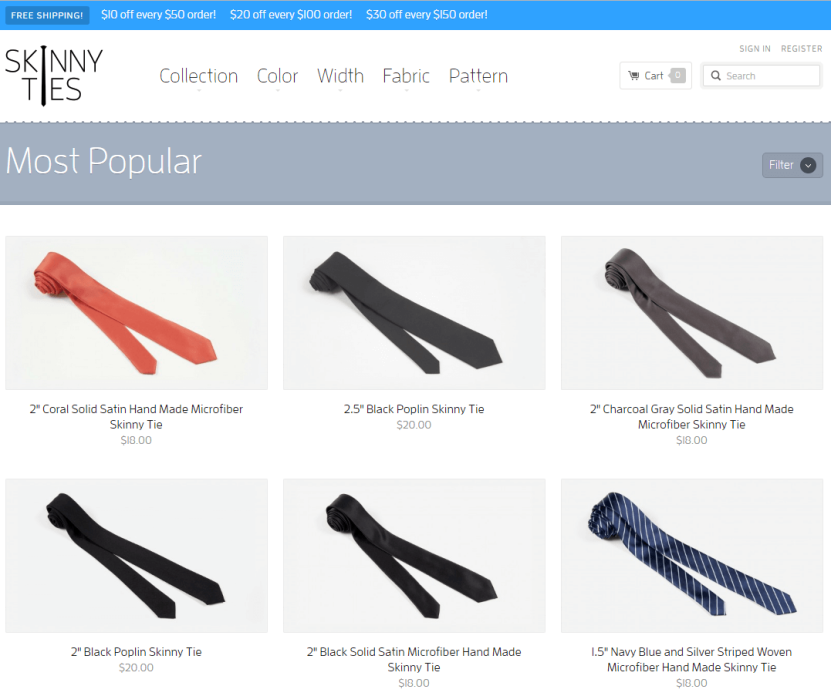 eCommerce category page best practice 1