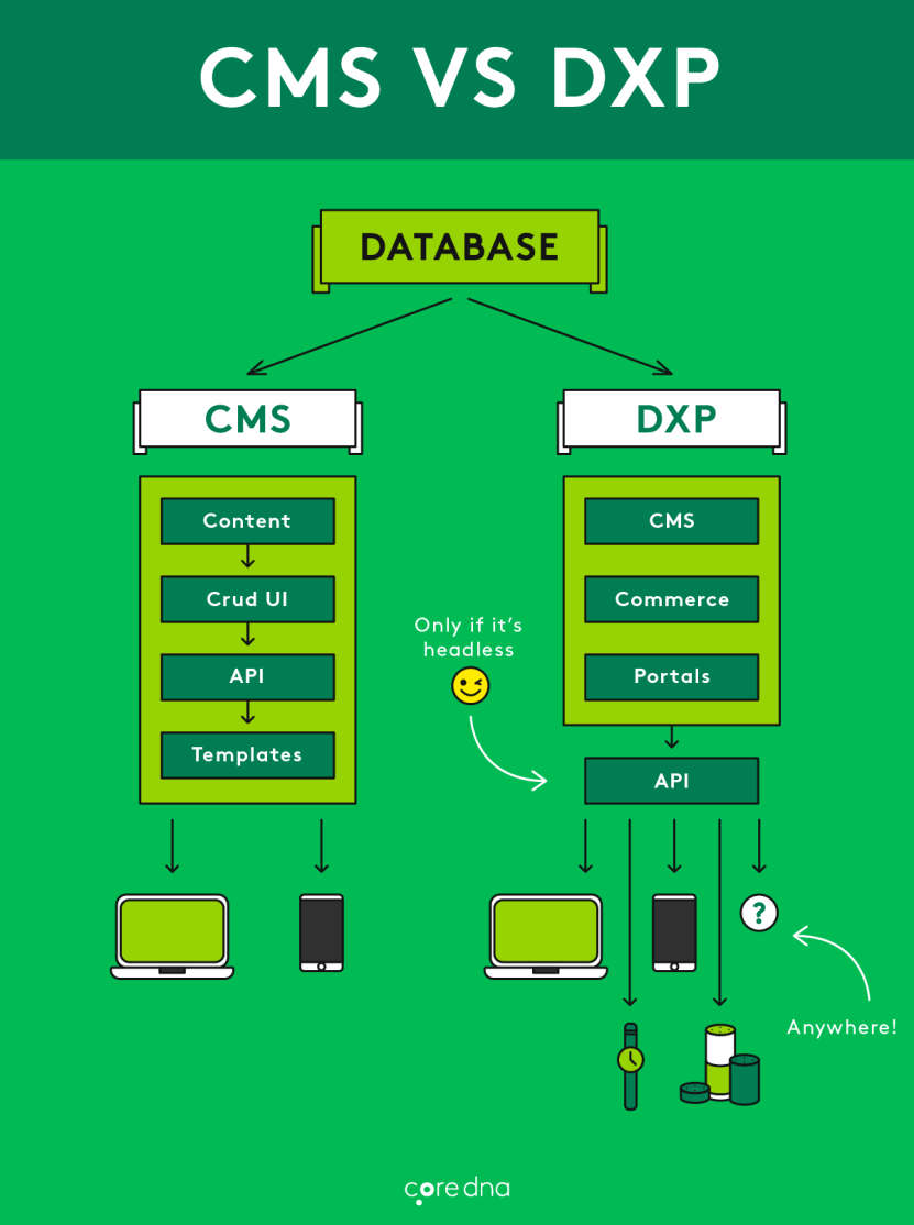 DXP vs CMS infographic