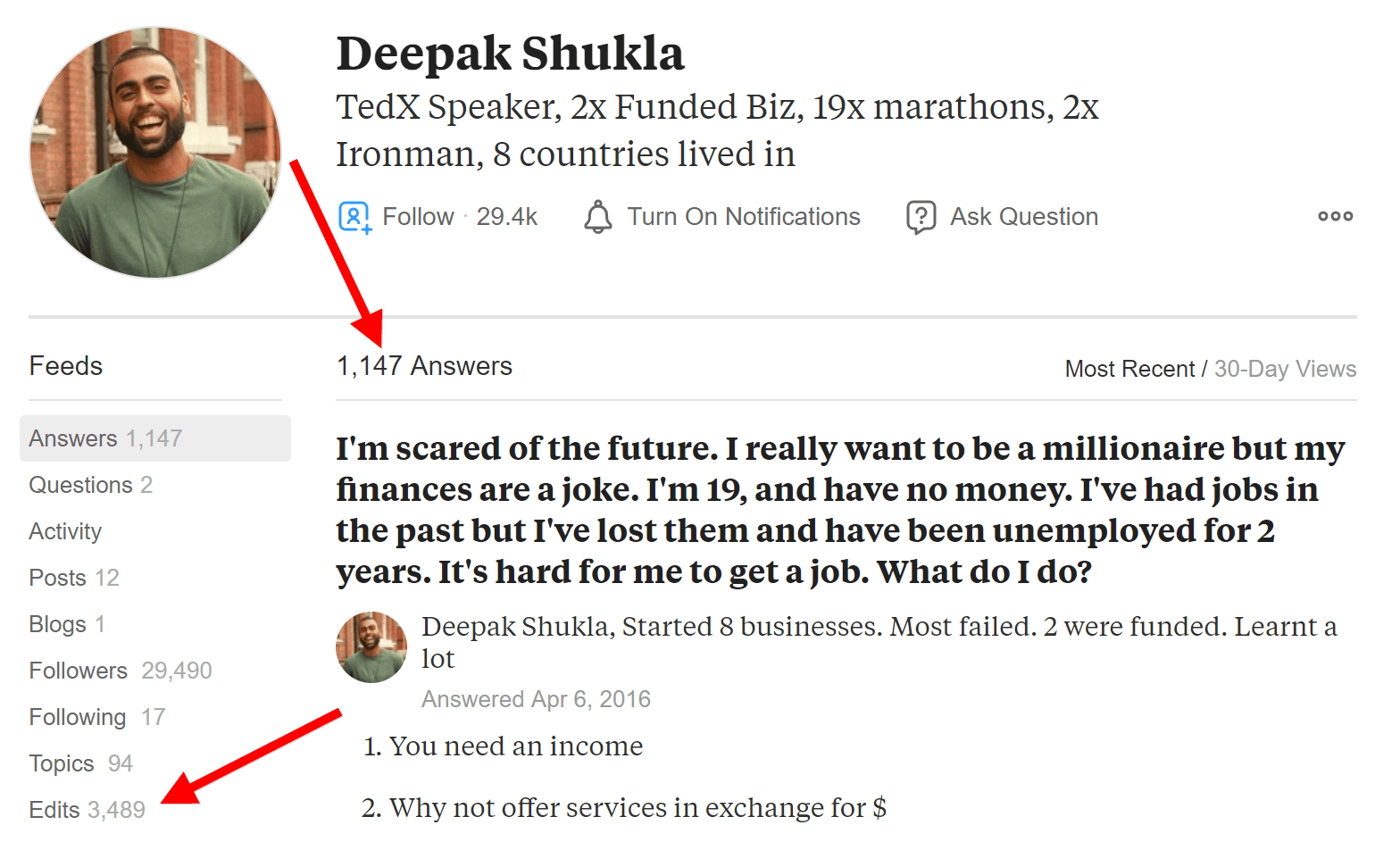 Social media growth = Quora consistency