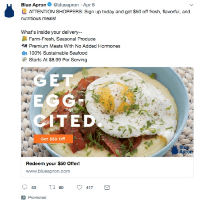Blue Apron's Twitter giveaway