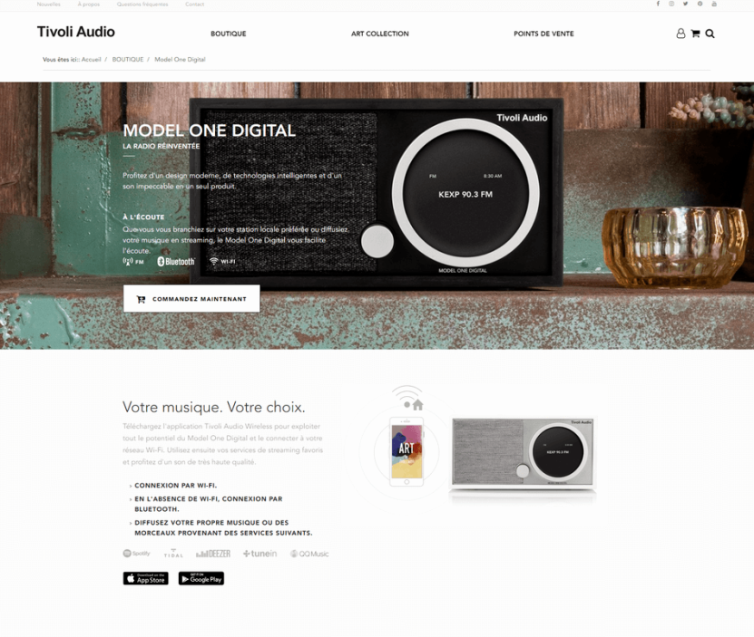 Tivoli Audio International website