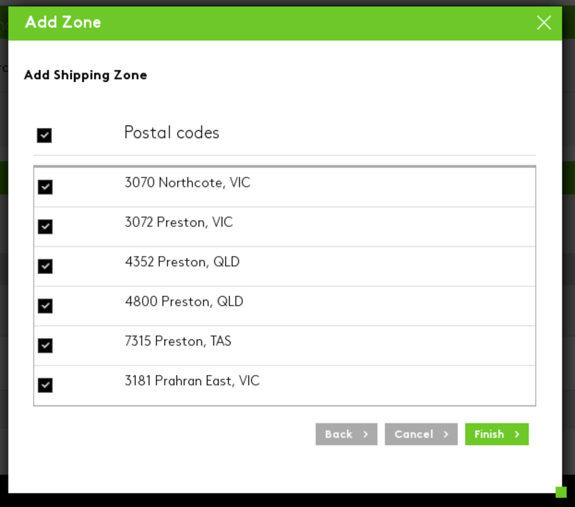 Zone based shipping