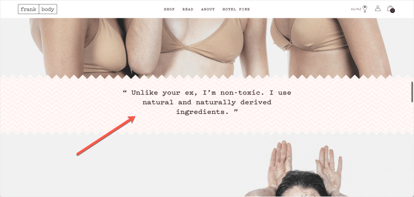 eCommerce content marketing case study: Frank Body's demographic