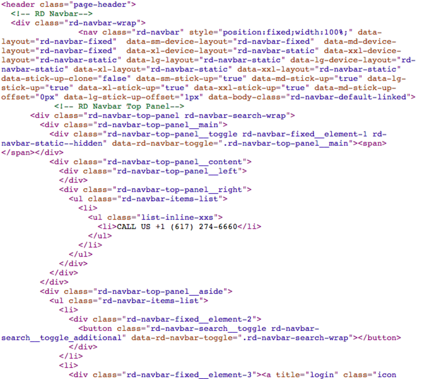Coredna HTML code