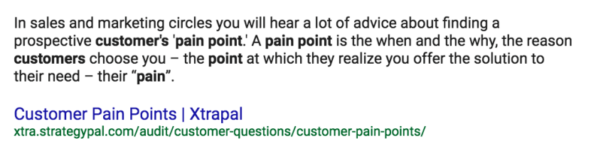 What is customer pain points?