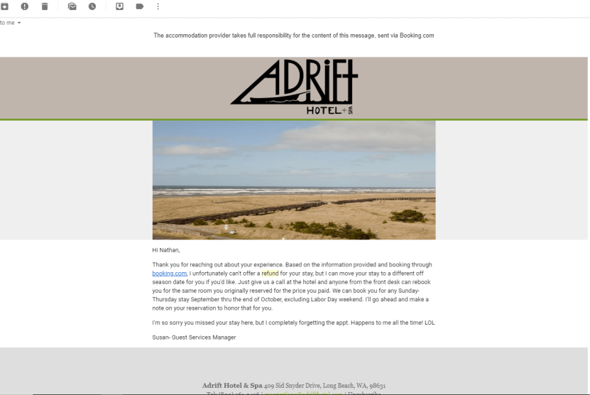 Adrift Hotel return strategy