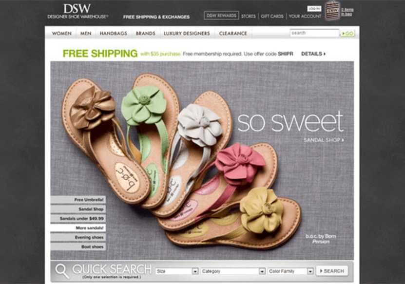Increase conversion rate tip: DSW clean design