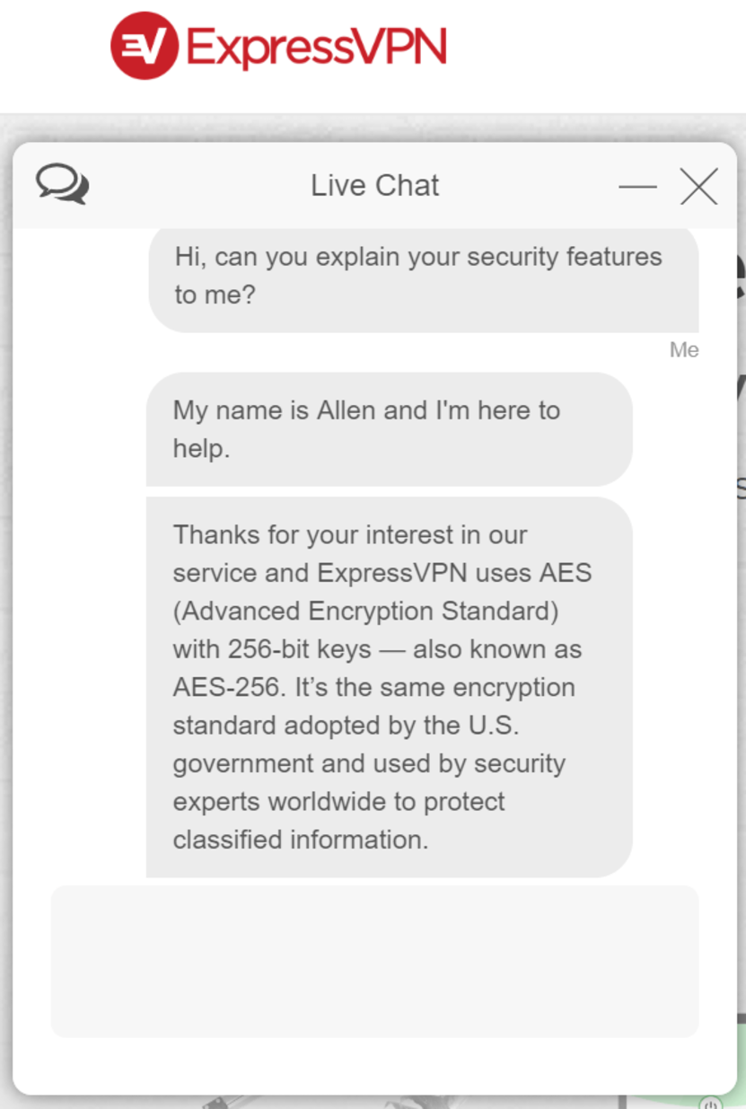 eCommerce live chat: ExpressVPN live chat answers complex questions