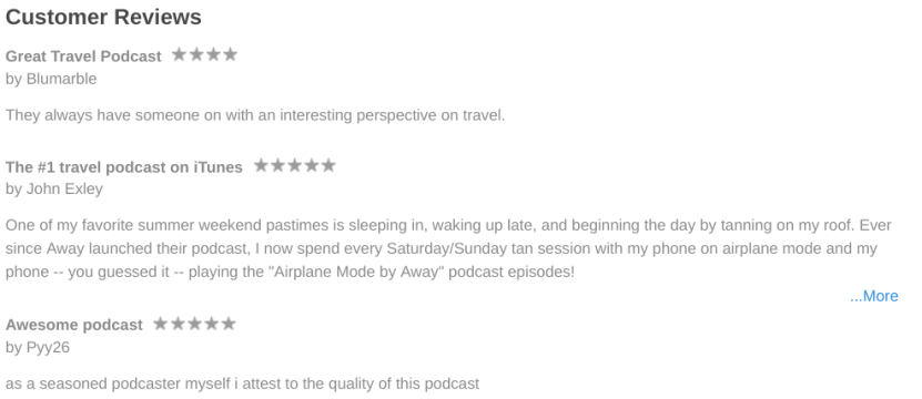 Direct to consumer brands: Away Travel Podcast is quite popular
