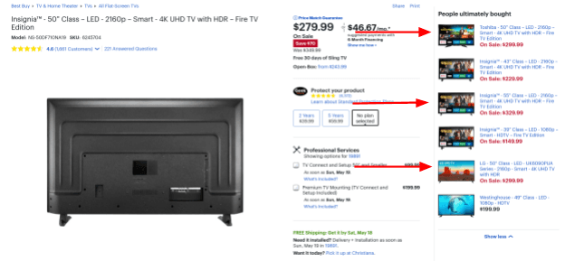 Increasing AOV strategy: Best Buy's Frequently Bought Together