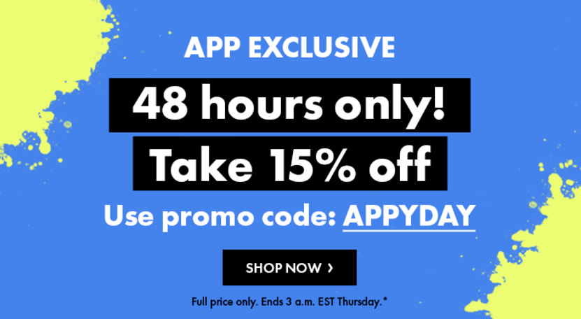 eCommerce coupons and discounts examples: ASOS' mobile or in-app only discounts