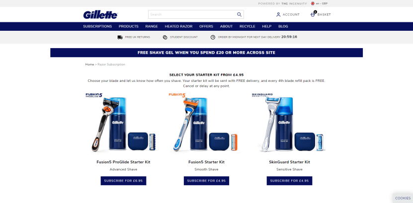 Gillette adds subscription service to existing operations