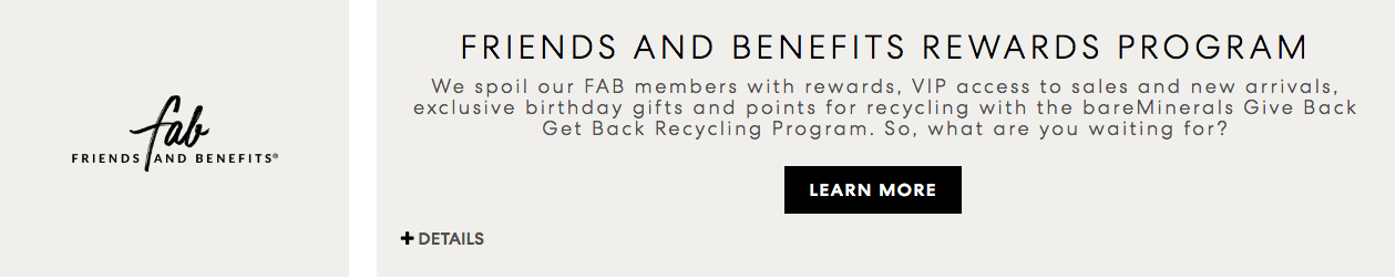 BareMinerals customer loyalty program