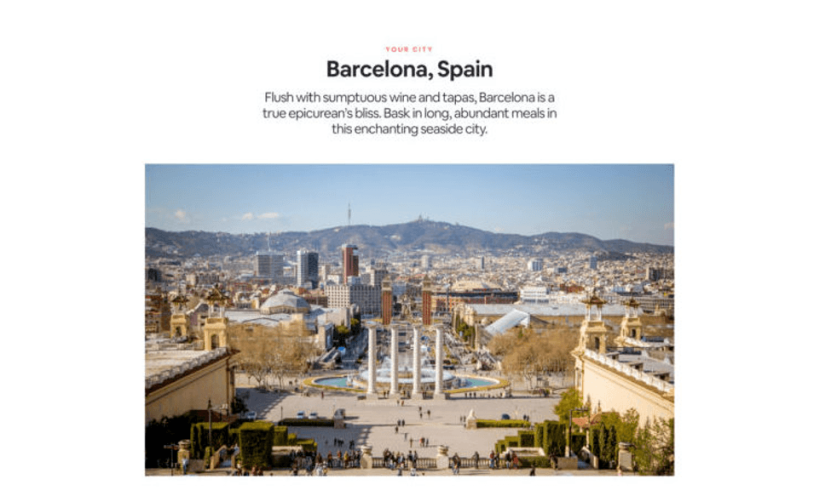 How to use quiz in eCommerce: Airbnb Trip Matcher Results