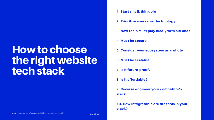 How to choose the right website technology stack