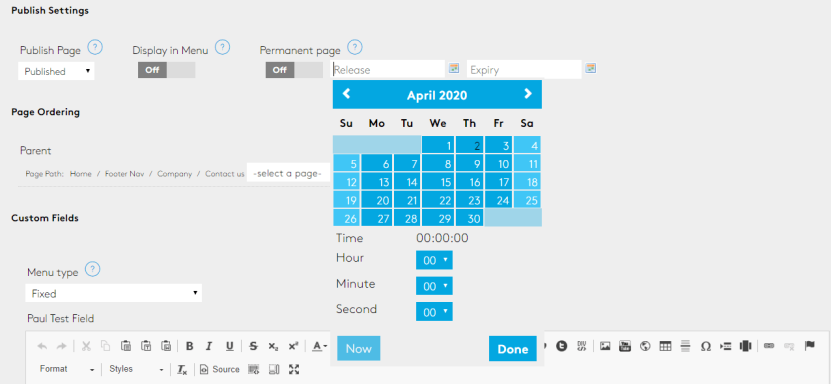 Core dna lite - publish settings