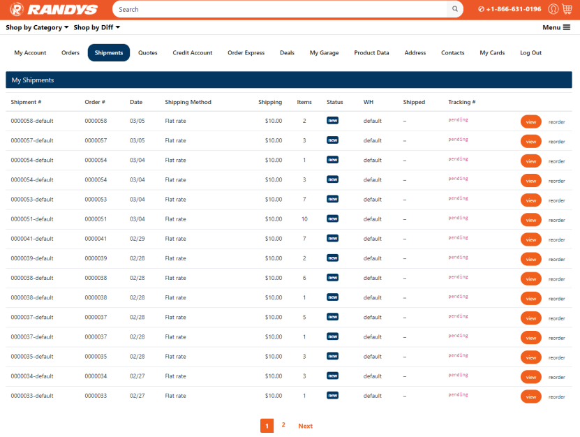 Randys digital transformation: Shipment tracking