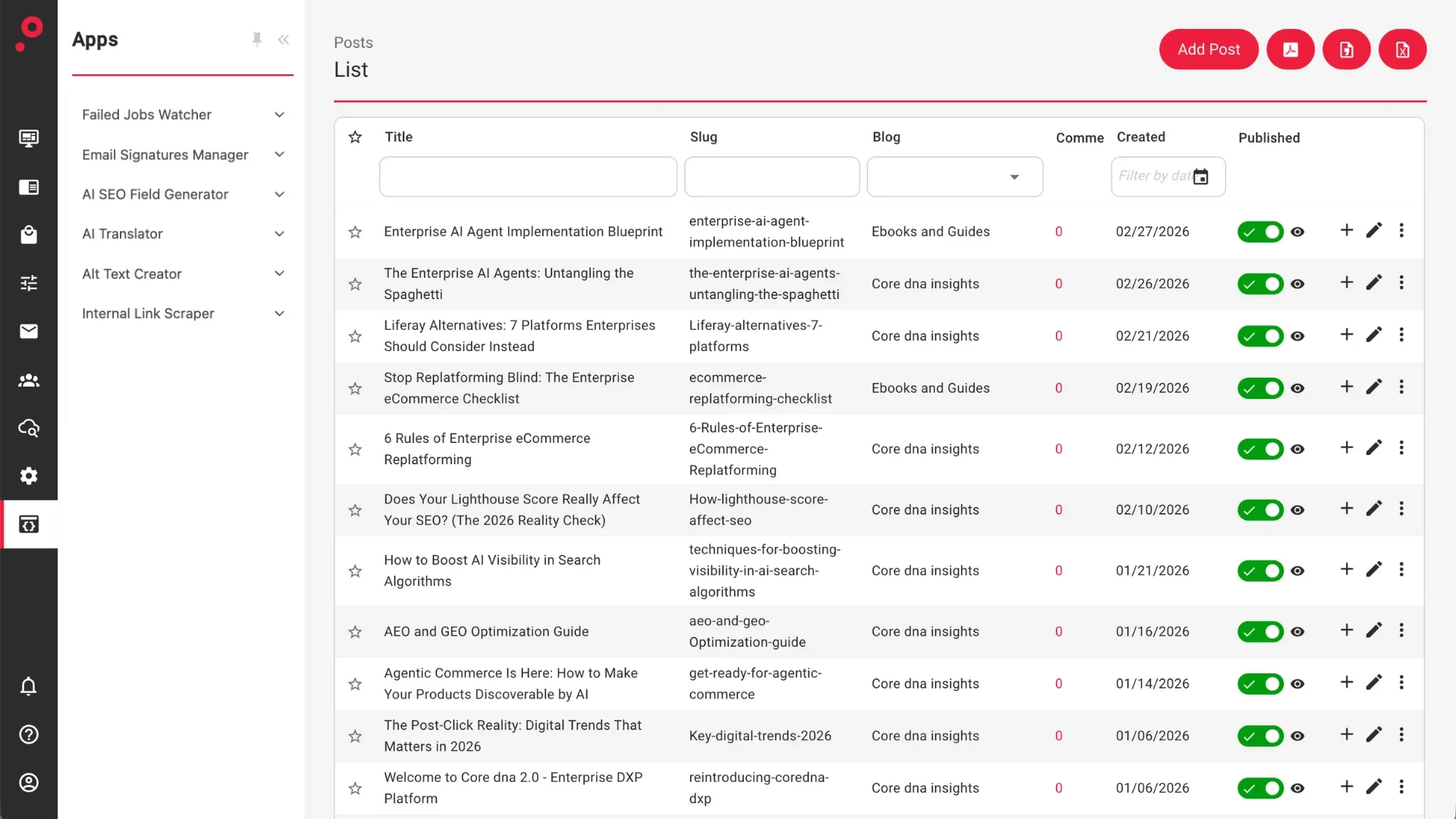 Core dna apps