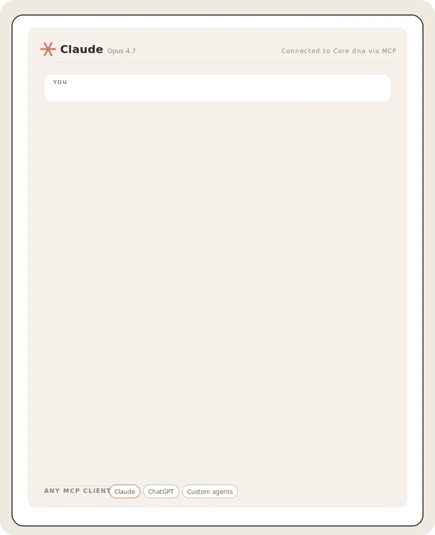 Screenshot of Claude Opus 4.7 chat interface connected via MCP.