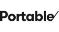 Portable logo in black text with a check mark design