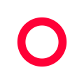Red circle symbol on white background