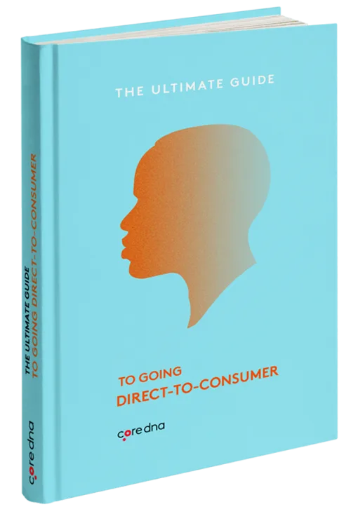 The Ultimate Guide to Going Direct-to-Consumer book cover with silhouette on blue background