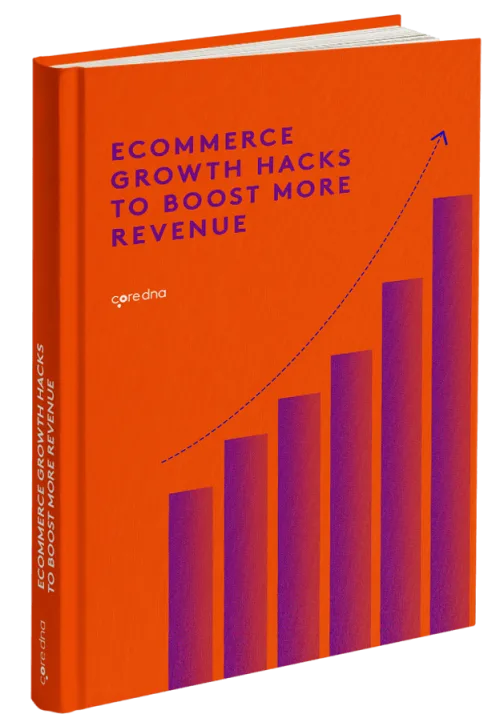 Book cover titled 'Ecommerce Growth Hacks to Boost More Revenue' with graph design.