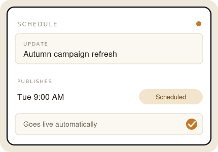 Publish on schedule
